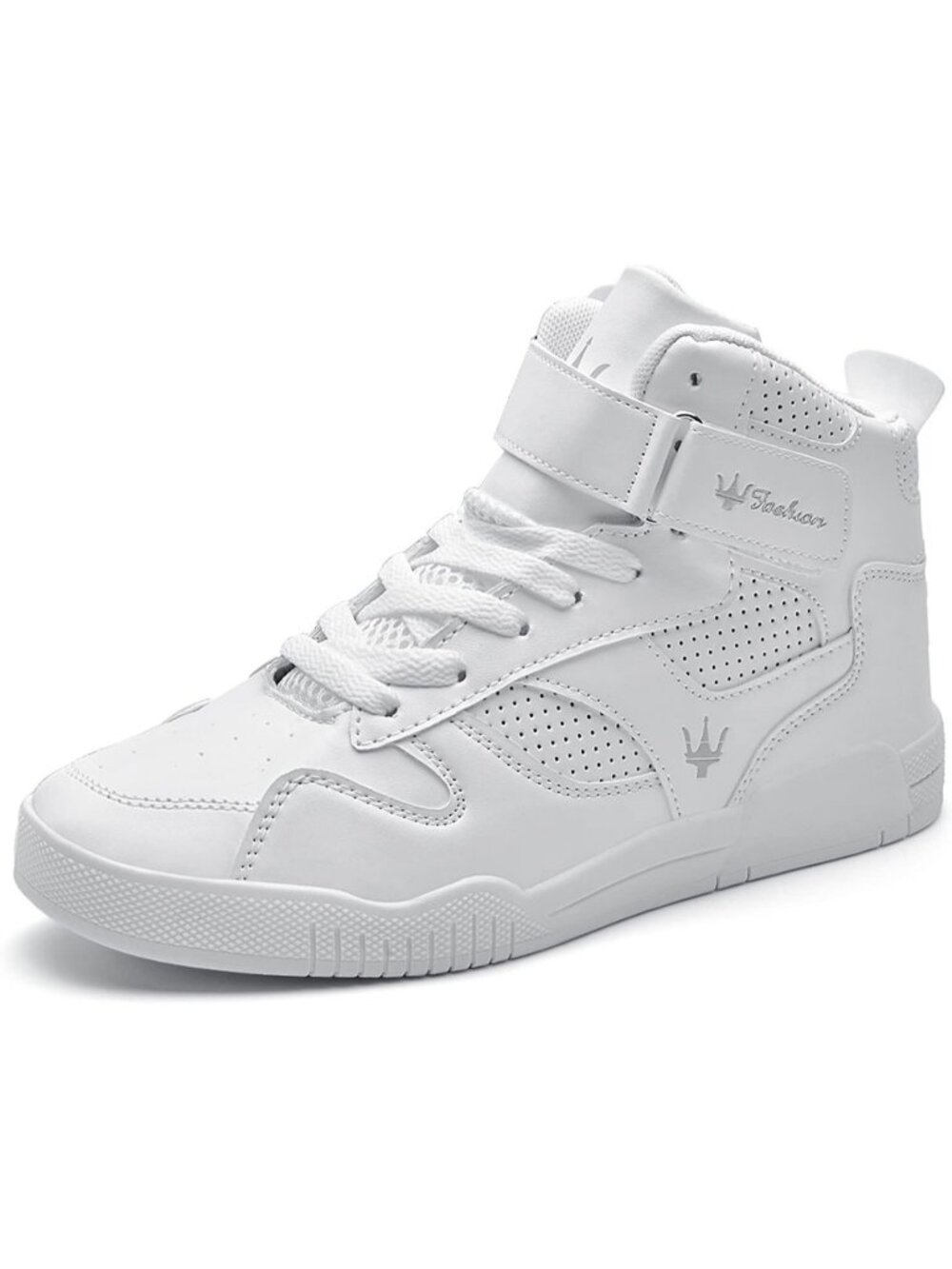 Women's White Tennis Shoes Casual Lace Up High Top Athletic Running Sneakers